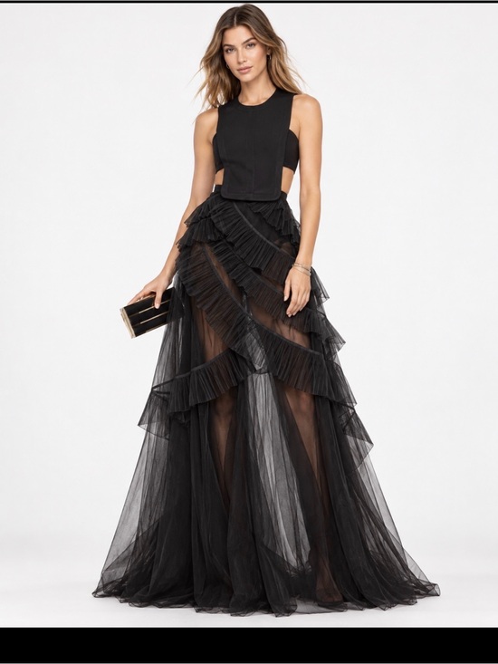 BCBGMaxAzria Dresses & Skirts - BCBGMaxAzria Black Layered Tulle Maxi Skirt